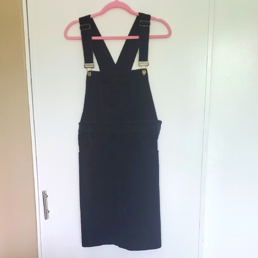 Kiel James Patrick Blue Corduroy Fabric Overall Dress